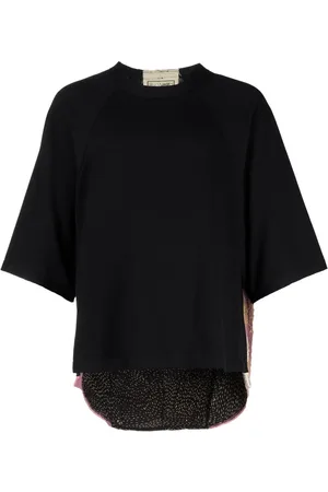 BY WALID Floral embroidery cotton T-shirt