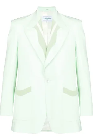 Casablanca Ribbed-trim single-breasted blazer