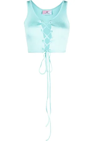 Chiara Ferragni Lace-up sleeveless crop top