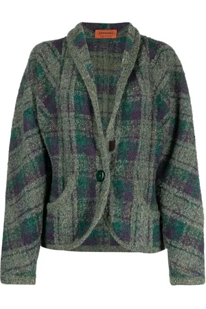 Missoni 1980s balloon sleeves plaid jacket