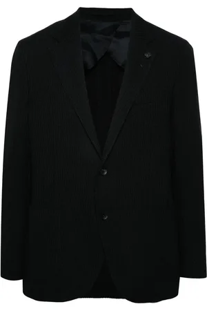LARDINI Single-breasted textured blazer
