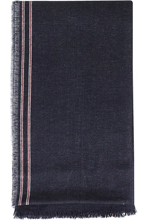 Faliero Sarti Stripe-pattern raw-cut scarf
