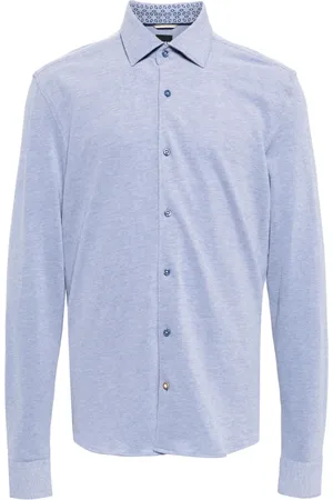 HUGO BOSS Mélange-effect cotton shirt