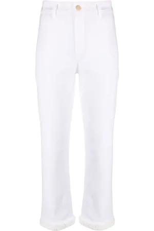 Max Mara Frayed-edge slim-fit trousers
