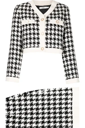 B+AB Houndstooth cropped tweed jacket