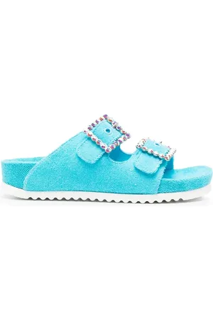 LE SILLA Crystal-embellished side-buckle sandals