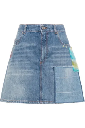 Marni Appliqué-detail denim miniskirt