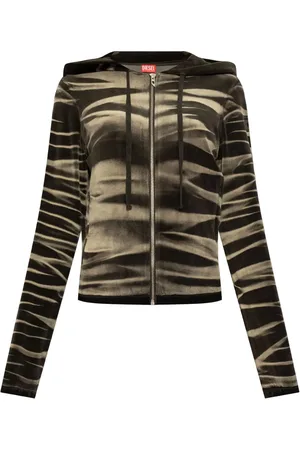 Diesel Faded-effect zip-up hood