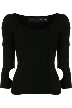 Gloria Coelho Cut-out three-quarter sleeve top