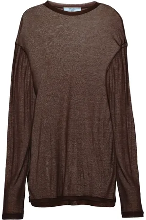 Prada Semi-sheer chambray T-shirt