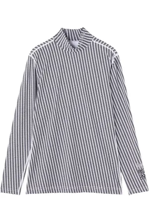 PEARLY GATES Monogram-pattern high-neck top