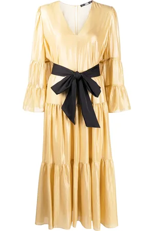 Karl Lagerfeld Metallic tied-waist dress