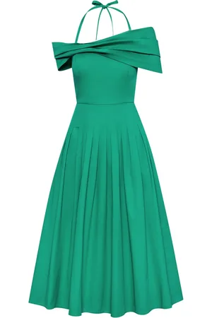 Oscar de la Renta Off-shoulder halterneck midi dress
