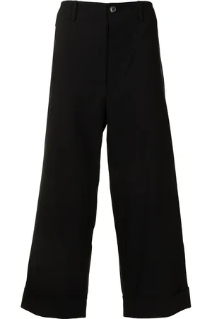 Ports V Slogan-print cropped trousers