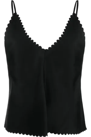 Jil Sander Scalloped satin tank top