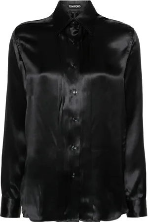 Tom Ford Camicia in Seta con Dettaglio Plissettato