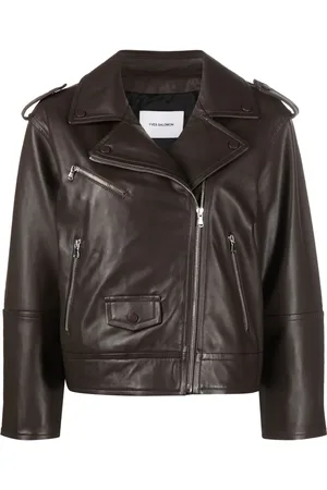 YVES SALOMON Leather zip-up flight jacket