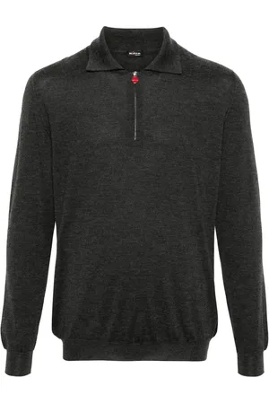 Kiton Fine-knit long-sleeved polo shirt