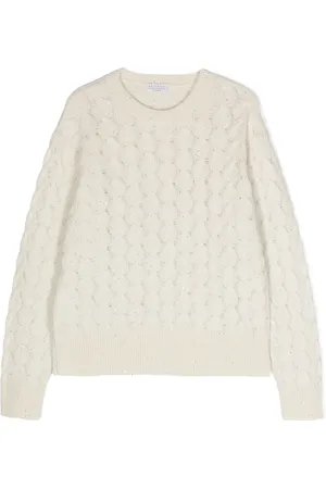 Brunello Cucinelli Metallic-threading cable-knit jumper