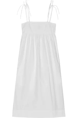 Ganni Cotton Poplin String Midi Dress