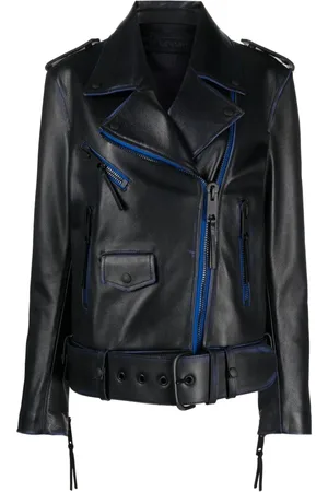 OFF-WHITE Contrast-trim leather jacket