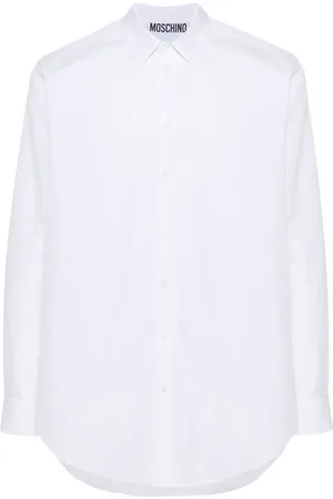 Moschino Logo-embroidered cotton shirt