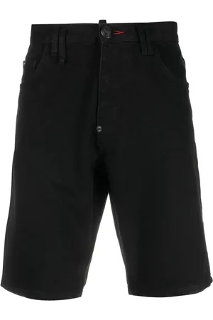 Philipp Plein Mid-rise denim shorts