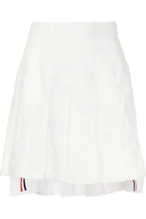 Thom Browne Pleated linen miniskirt