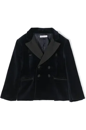 PATACHOU Satin-lapels velvet double-breasted blazer