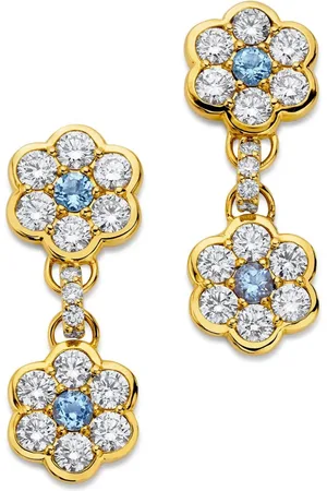 BUDDHA MAMA 20kt yellow Flower diamond earrings