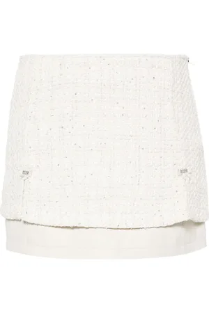 GCDS Tweed layered mini skirt