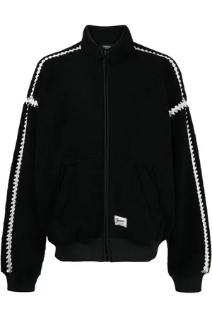 FIVE CM Contrast-stitching zip-up bomber jacket