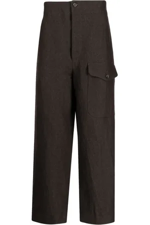 UMA WANG Paxton herringbone-pattern trousers