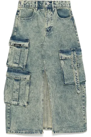 Musium Div. Denim cargo A-line skirt