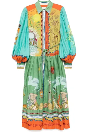 ALÉMAIS Surrealist summer ramie shirt dress