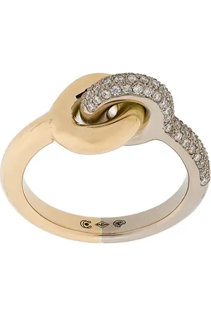 CHARLOTTE CHESNAIS 18kt yellow and white Maxi Twin Pave diamond ring
