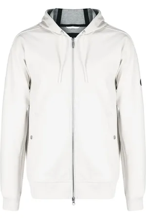ALPHA Logo-patch zip-up hoodie