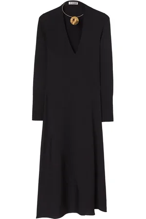 Jil Sander Scoop-neck virgin wool midi dress