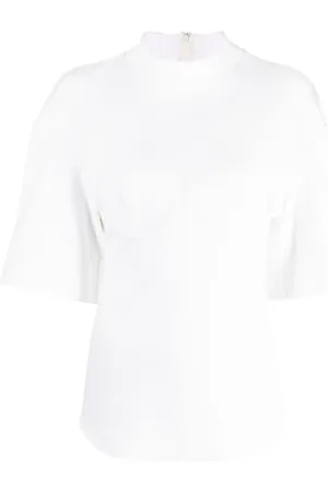 ALESSANDRO VIGILANTE Funnel-neck short-sleeve blouse