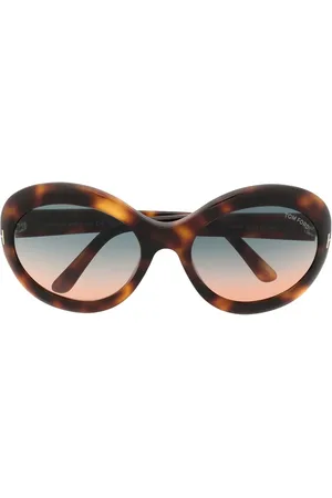 Tom Ford Tortoiseshell-effect oval-frame sunglasses