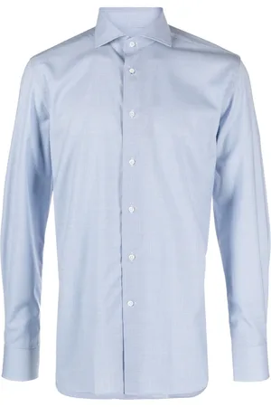 corneliani Plaid long-sleeve wool shirt