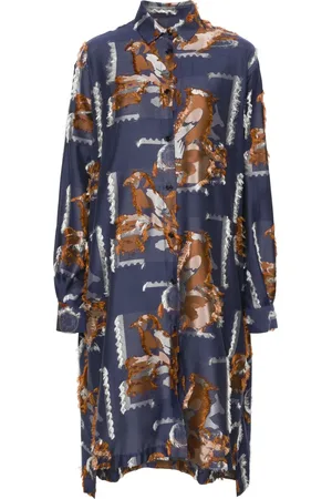 HENRIK VIBSKOV Tape bird-pattern midi dress