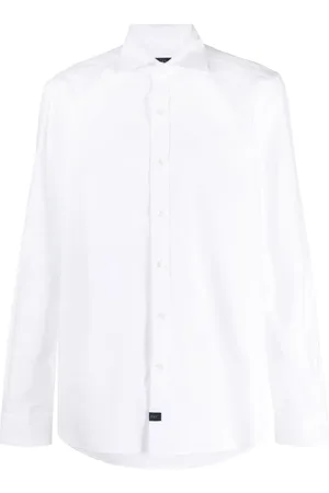 FAY Spread-collar cotton shirt