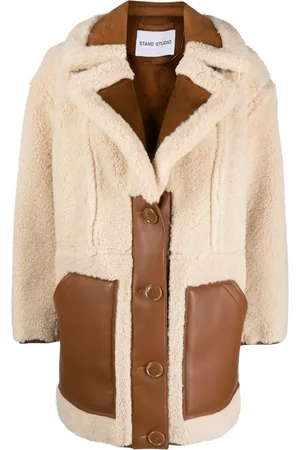 Stand Studio Single-breasted faux-shearling coat