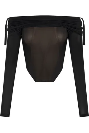 DION LEE Long-sleeve gathered top