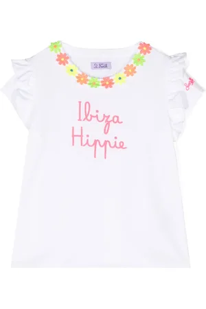 MC2 SAINT BARTH Graphic-print ruffle-detail T-shirt