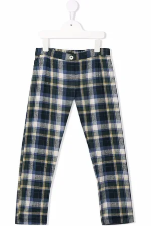 SIOLA Check-print slim-cut trousers