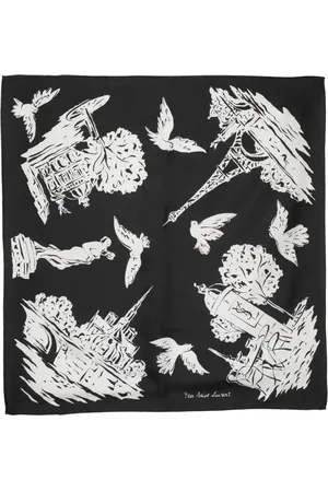 Saint Laurent 1990s graphic-print silk scarf