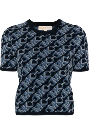 Michael Kors Monogram-jacquard knitted top