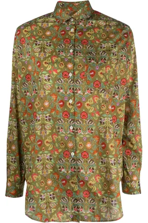 MASSIMO ALBA Botanical-print cotton shirt